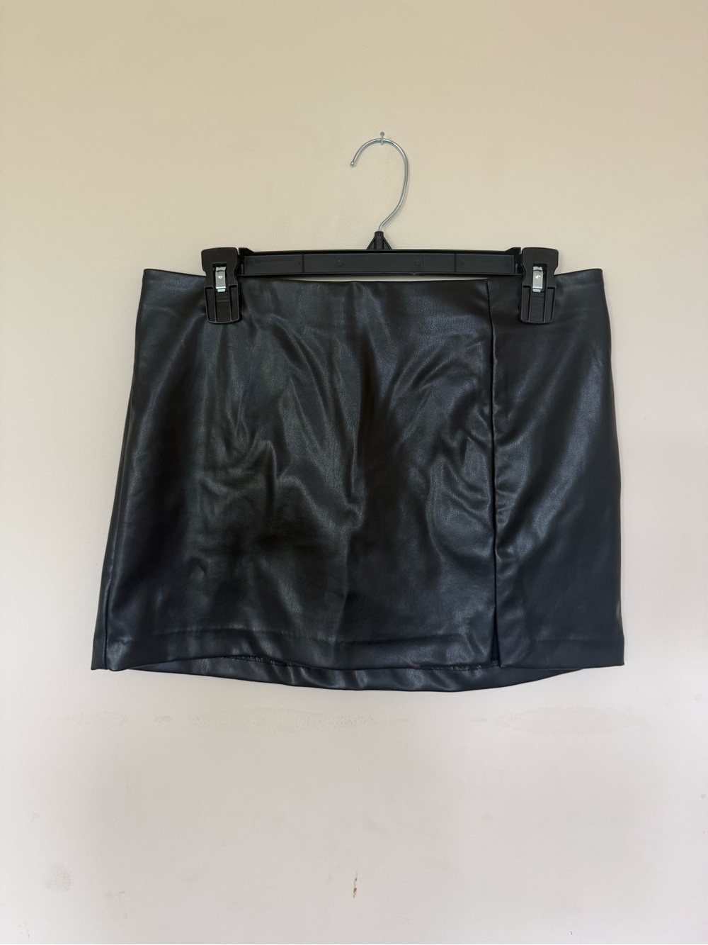 H&M Black Faux Leather Mini Skirt